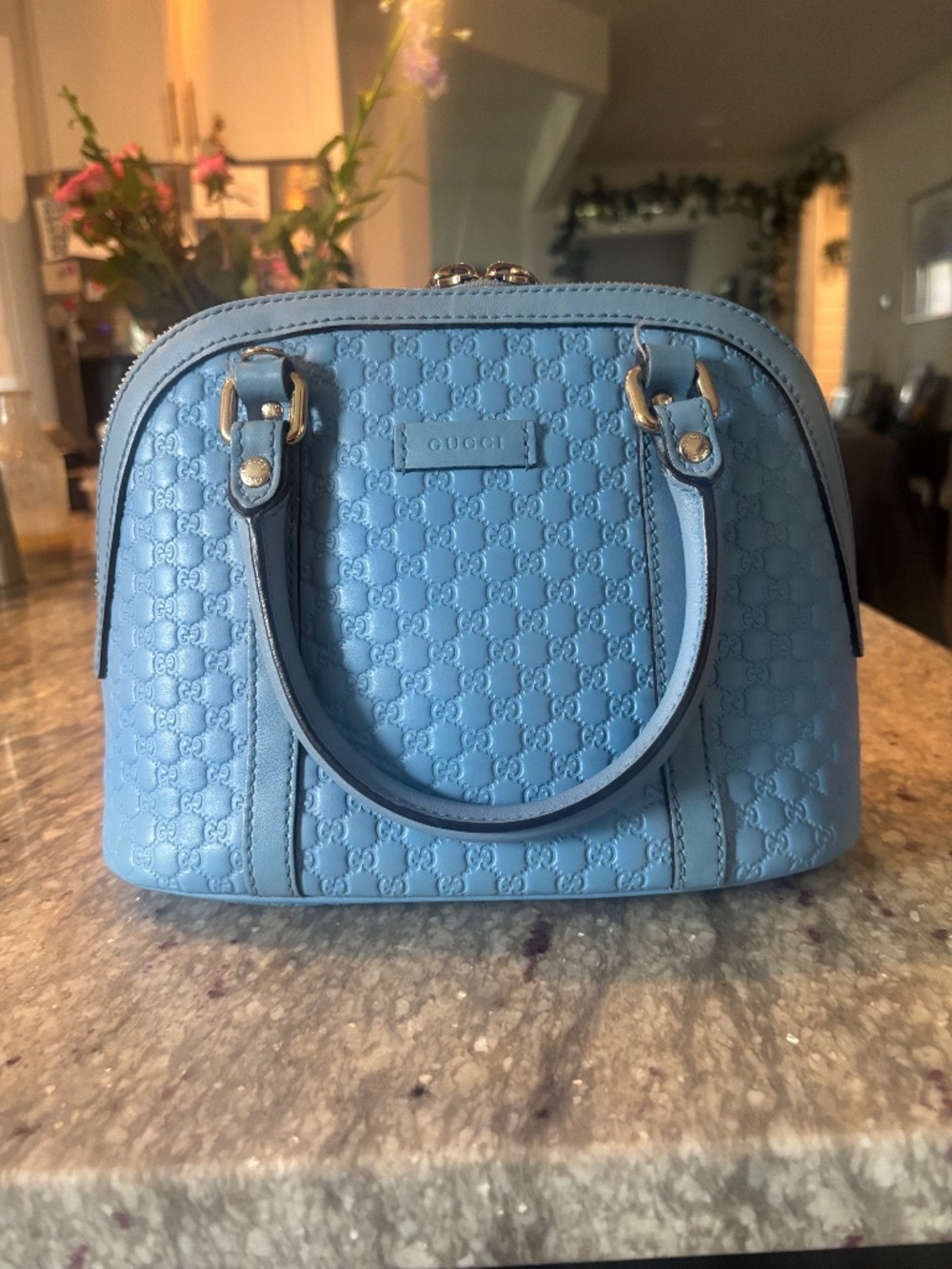 GUCCI Microguccissima Dome Mini, Gold tone HW Auth